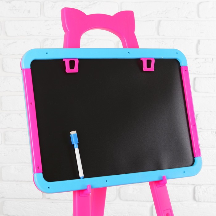 Мольберт с двусторонней доской для рисования "Лисенок", розовый