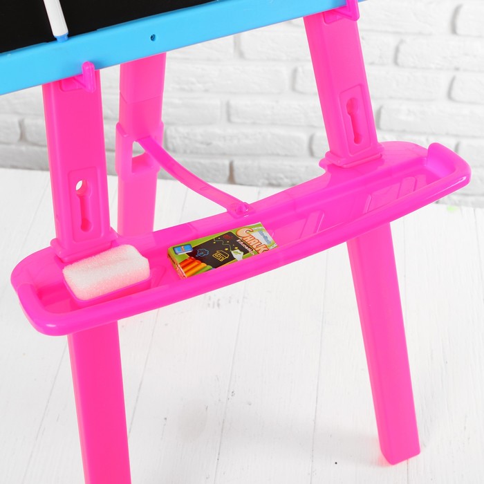 Мольберт с двусторонней доской для рисования "Лисенок", розовый