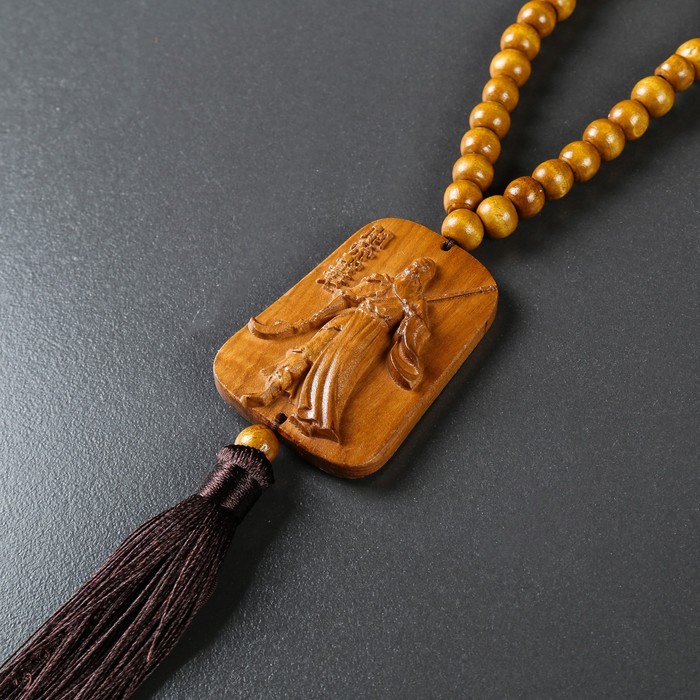 Подвес-амулет китайский воин, в автомобиль, дерево