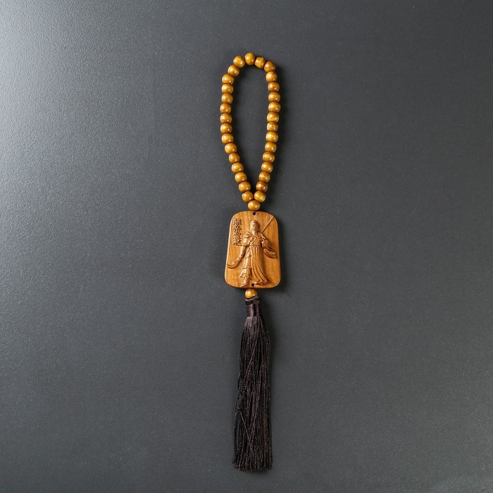 Подвес-амулет китайский воин, в автомобиль, дерево