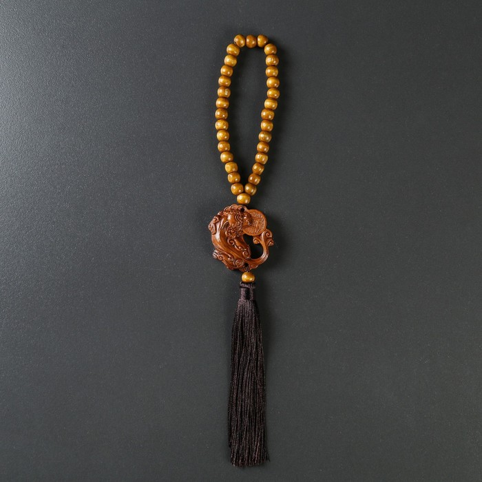 Подвес-амулет китайский дракон, в автомобиль, дерево