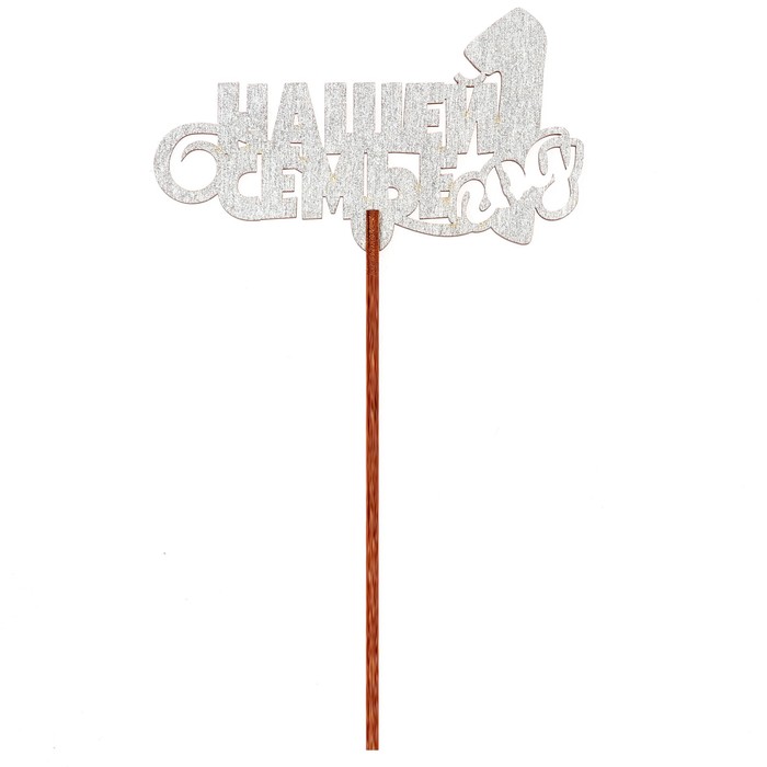 Топпер "Нашей семье 1 год" 10х6,5 см, серебрянный