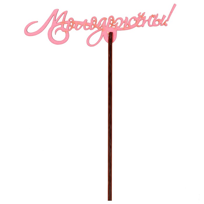 Топпер "Молодожёны" 12х3 см, розовый