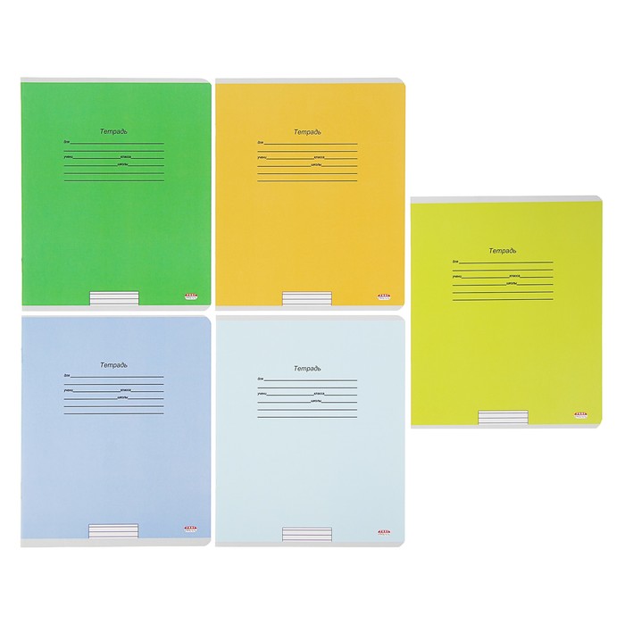 Тетрадь 12 листов линейка "Учусь на отлично-2", мелованный картон, 5 видов микс