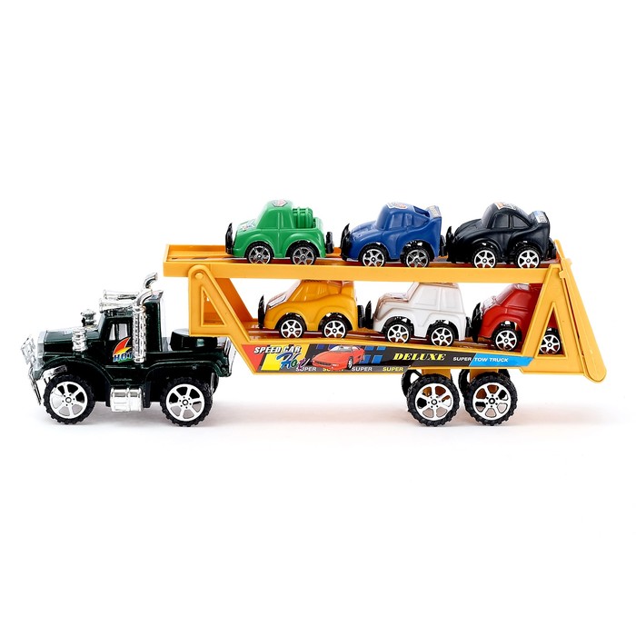 Грузовик инерционный "Автовоз" + 6 машинок, цвета МИКС