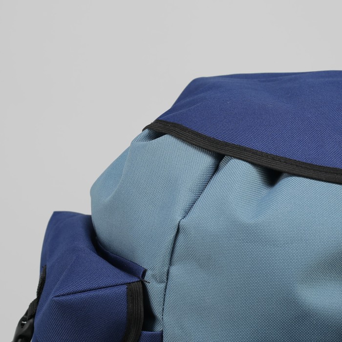 Рюкзак туристический "Лесник", 55 л, отдел на шнурке, 3 наружных кармана, кордура, цвет синий/голубой