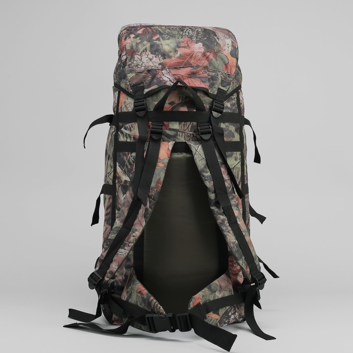 Рюкзак туристический "СПУТНИК", 50 л, отдел на шнурке, 3 наружных кармана, цвет камуфляж Лес