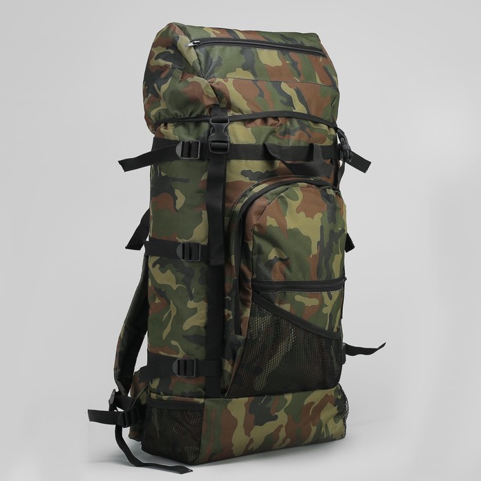 Рюкзак туристический "СПУТНИК", 60 л, отдел на шнурке, 3 наружных кармана, цвет камуфляж НАТО