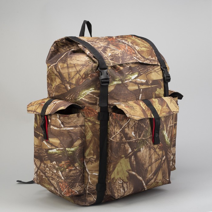Рюкзак туристический "УНИВЕР", 78 л, отдел на шнурке, 3 наружных кармана, цвет камуфляж Лес