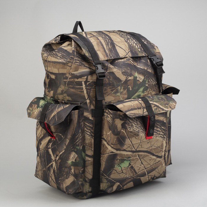Рюкзак туристический "УНИВЕР", 78 л, отдел на шнурке, 3 наружных кармана, цвет камуфляж Лес