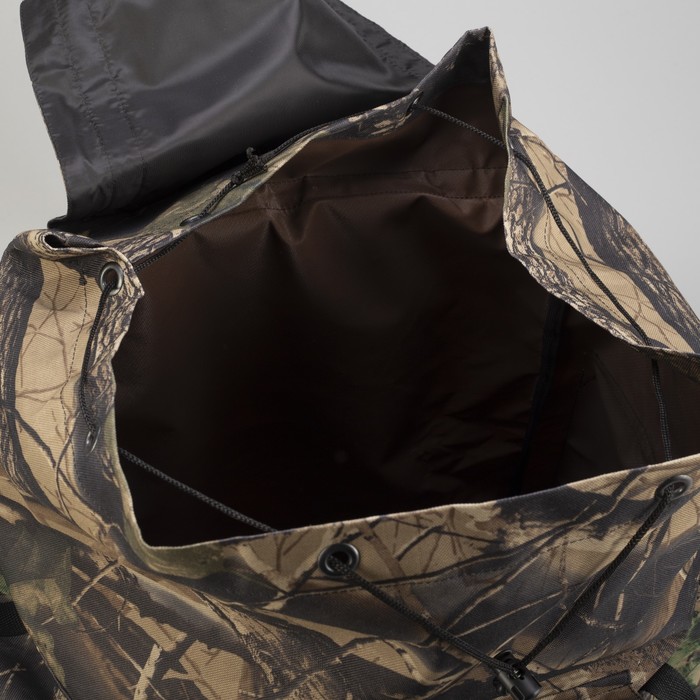 Рюкзак туристический "УНИВЕР", 78 л, отдел на шнурке, 3 наружных кармана, цвет камуфляж Лес