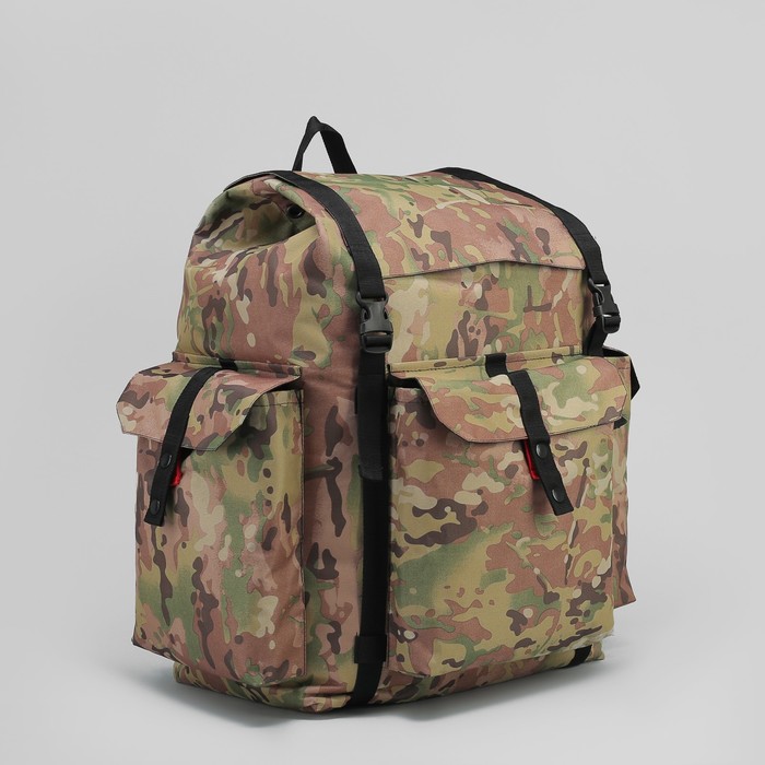 Рюкзак туристический "УНИВЕР", 78 л, отдел на шнурке, 3 наружных кармана, цвет мультикамуфляж