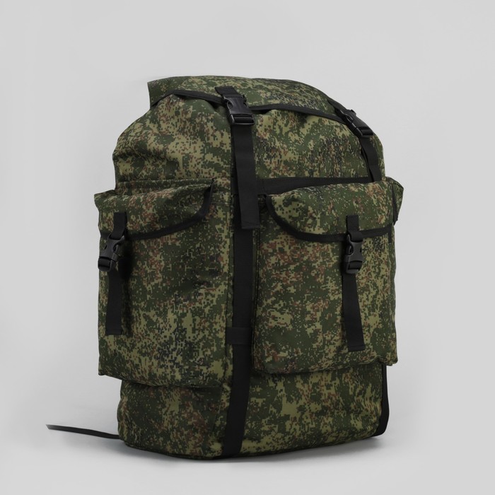 Рюкзак туристический "Большой Лесной", отдел на шнурке, 3 наружных кармана, цвет камуфляж Цифра