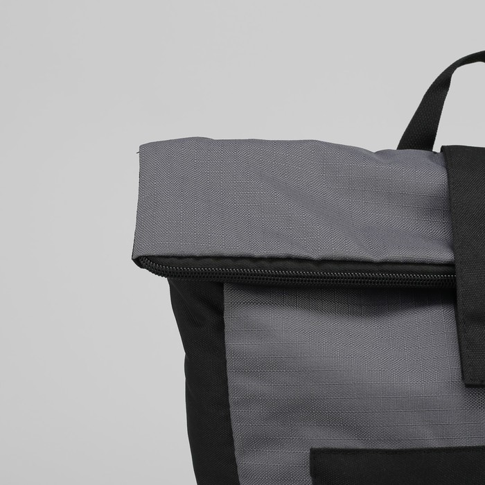 Рюкзак молодёжный, отдел на молнии, наружный карман, 2 боковые сетки, цвет чёрный/серый