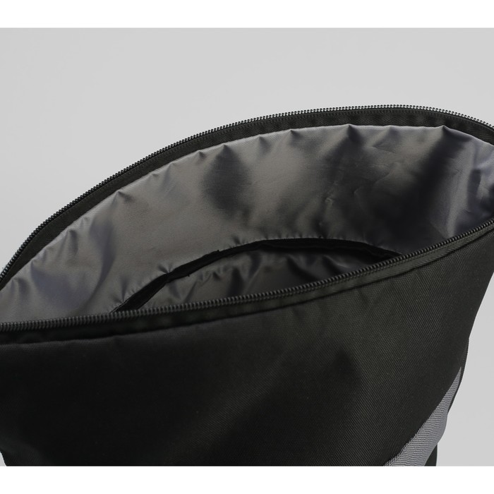 Рюкзак молодёжный, отдел на молнии, наружный карман, 2 боковые сетки, цвет чёрный/серый