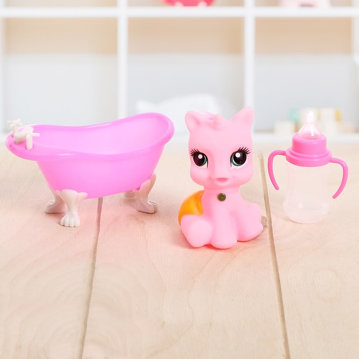 Пони в ванночке с аксессуарами, МИКС