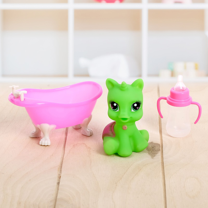 Пони в ванночке с аксессуарами, МИКС