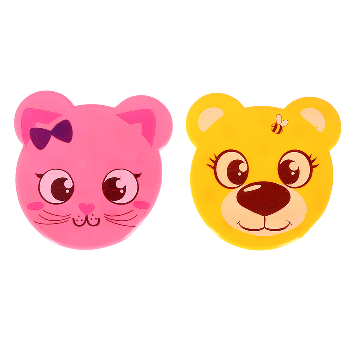 Мини-коврики для ванны «Весёлые друзья», на присосках, набор 2 шт., цвета МИКС