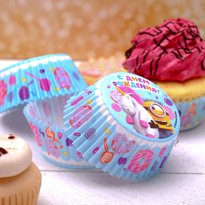 Набор для выпекания кексов "Миньон с единорогом" Гадкий Я (набор 24 формочки)