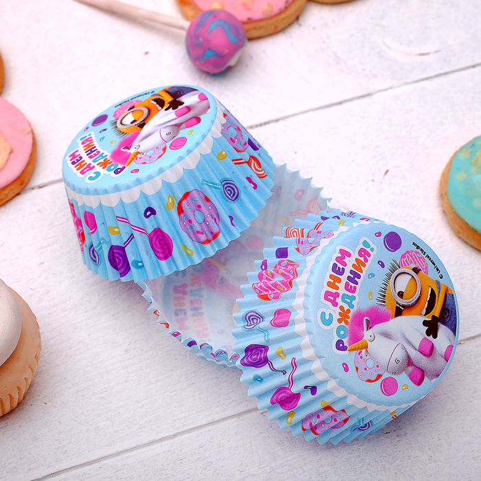 Набор для выпекания кексов "Миньон с единорогом" Гадкий Я (набор 24 формочки)