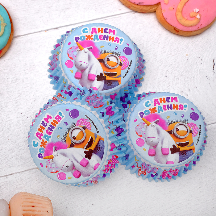 Набор для выпекания кексов "Миньон с единорогом" Гадкий Я (набор 24 формочки)