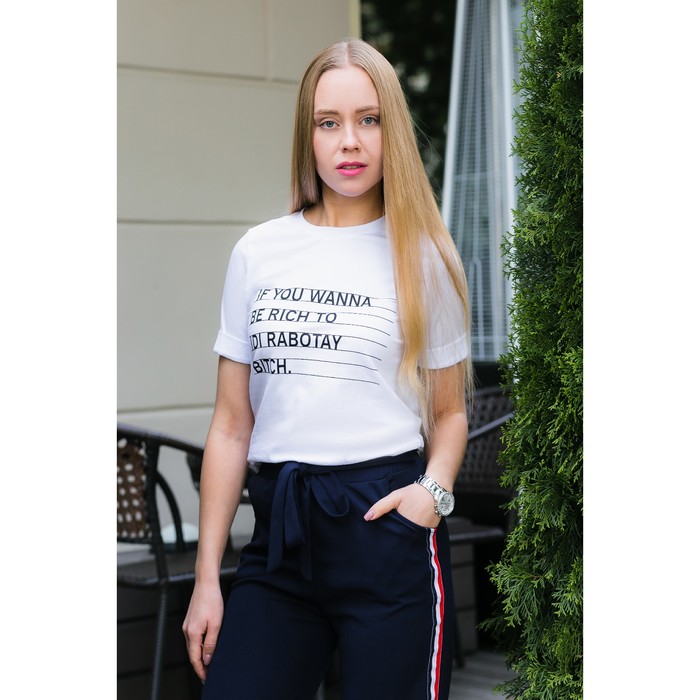 Футболка женская MINAKU, "Rich", размер 46, цвет белый