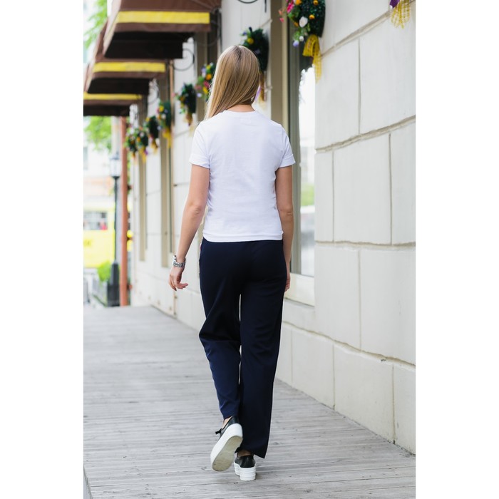 Футболка женская MINAKU, "Фиолетово", размер 42, цвет белый