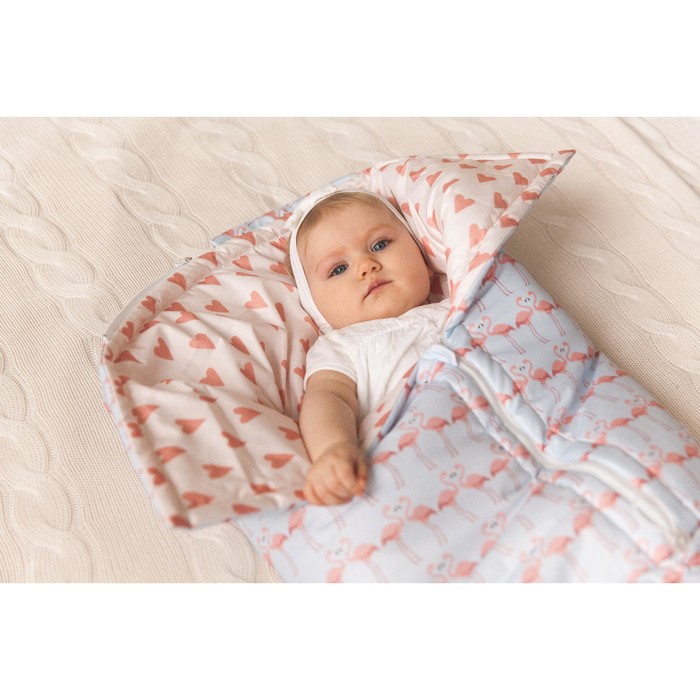 Конверт-трансформер "Фламинго", размер 35х85 см, сатин