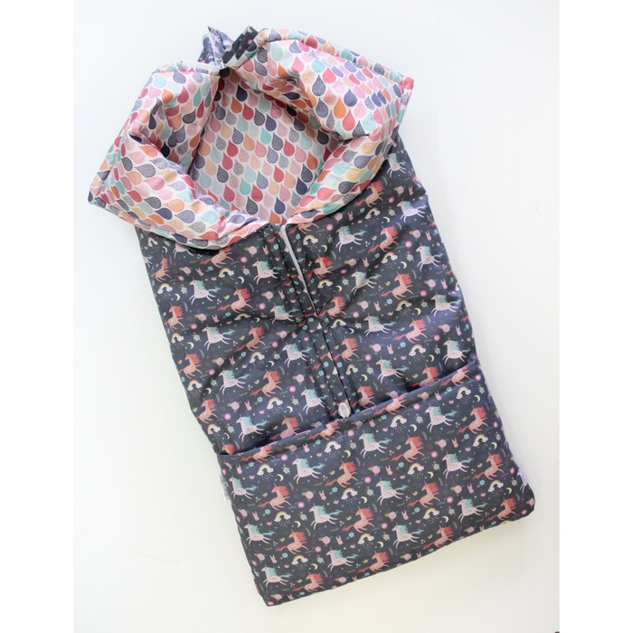 Конверт-трансформер "Замок единорогов", размер 35х85 см, сатин