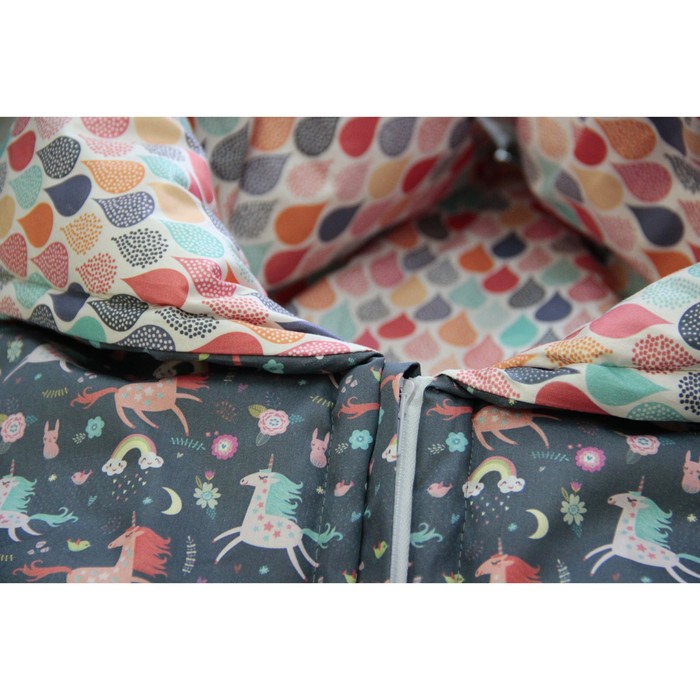 Конверт-трансформер "Замок единорогов", размер 35х85 см, сатин