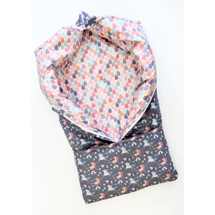 Конверт-трансформер "Замок единорогов", размер 35х85 см, сатин