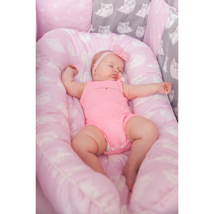 Гнёздышко для малыша "Совята розовые", размер 55х95 см, бязь