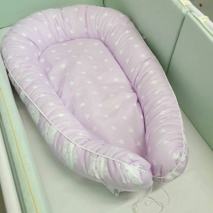 Гнёздышко для малыша "Совята сиреневые", размер 55х95 см, бязь