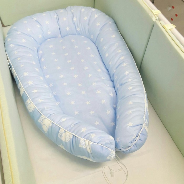 Гнёздышко для малыша "Совята голубые", размер 55х95 см, бязь