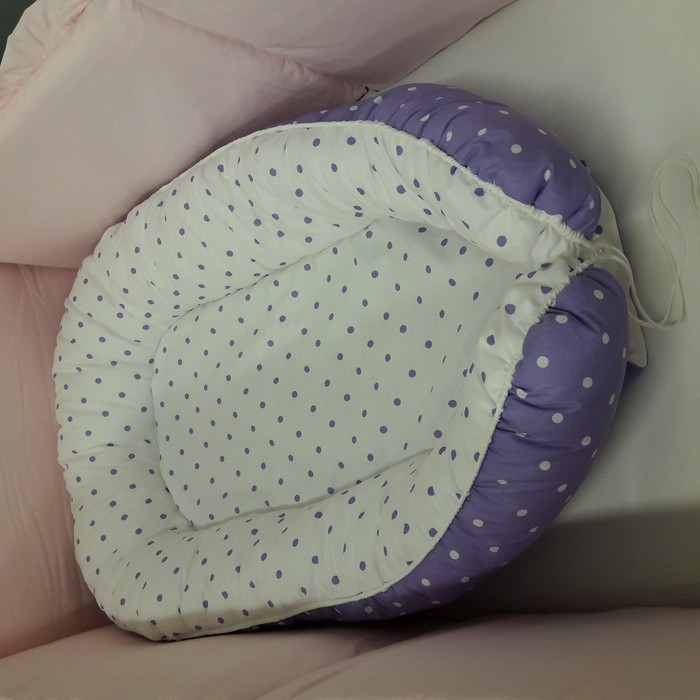 Гнёздышко для малыша "Фиолетовый горошек", размер 55х95 см, поплин