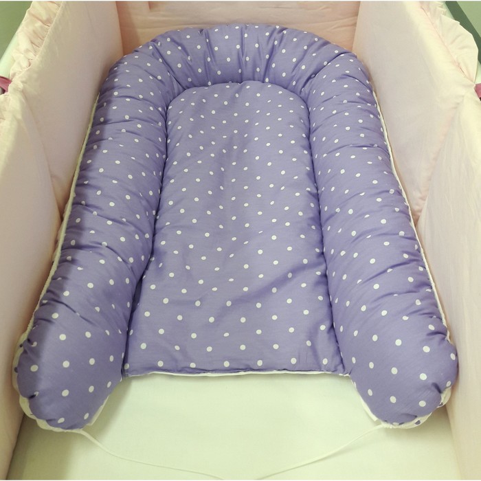 Гнёздышко для малыша "Фиолетовый горошек", размер 55х95 см, поплин