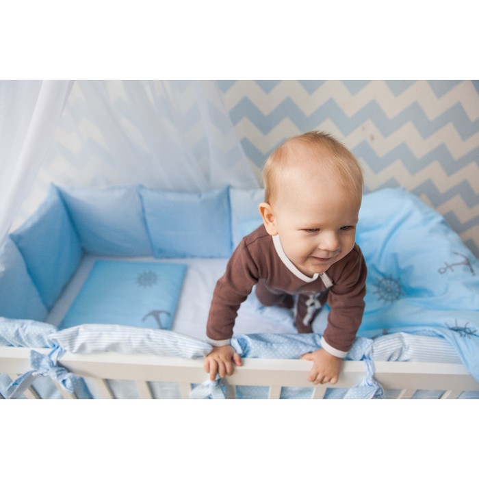 Комплект в кроватку "Бриз", 6 предметов, бязь, сатин