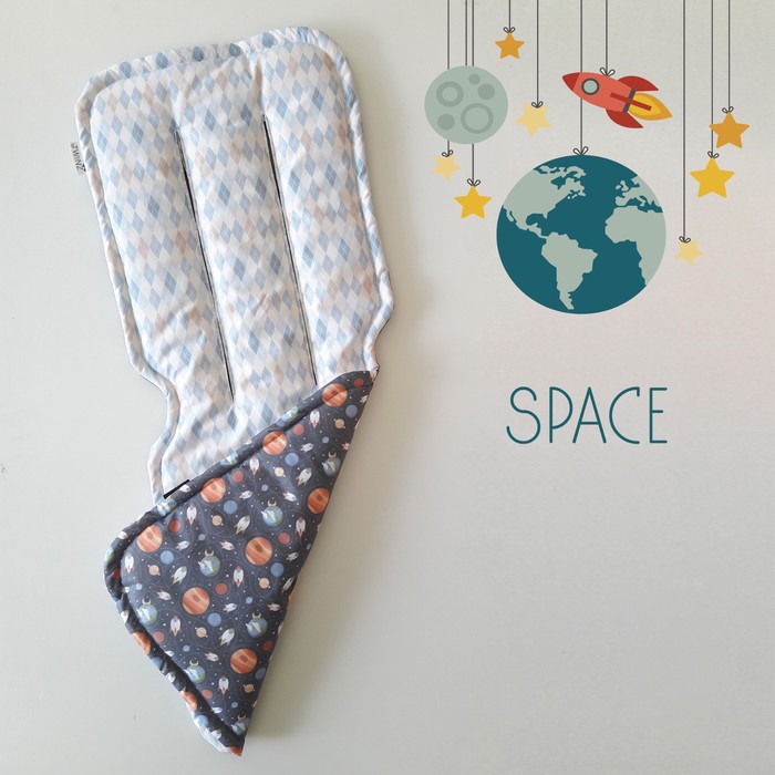 Матрасик в коляску "Космос", размер 34х84 см, сатин