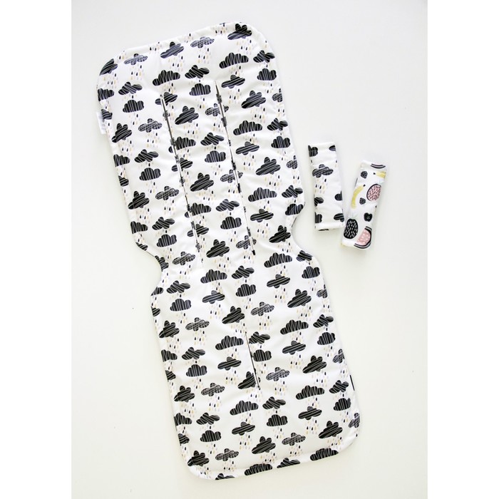 Матрасик в коляску "Фруктовые облака", размер 34х84 см, сатин