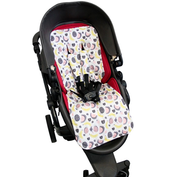 Матрасик в коляску "Фруктовые облака", размер 34х84 см, сатин