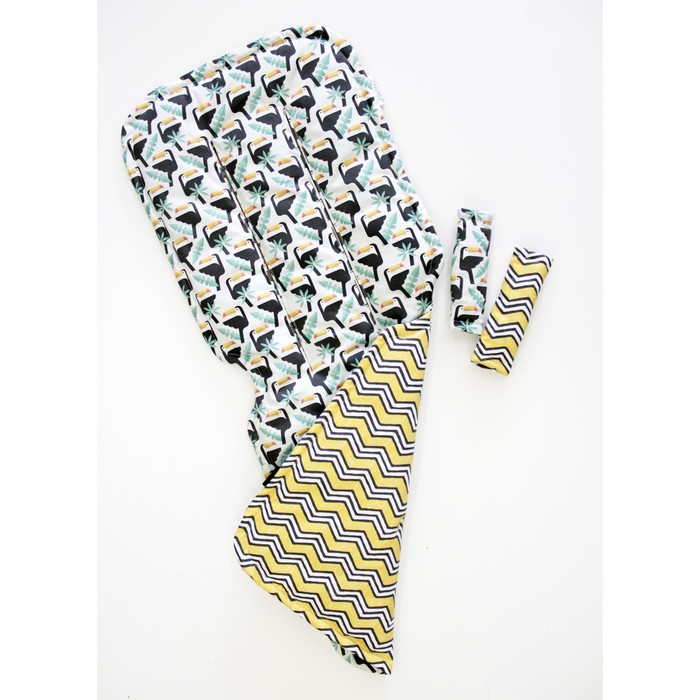 Матрасик в коляску "Туканы", размер 34х84 см, сатин