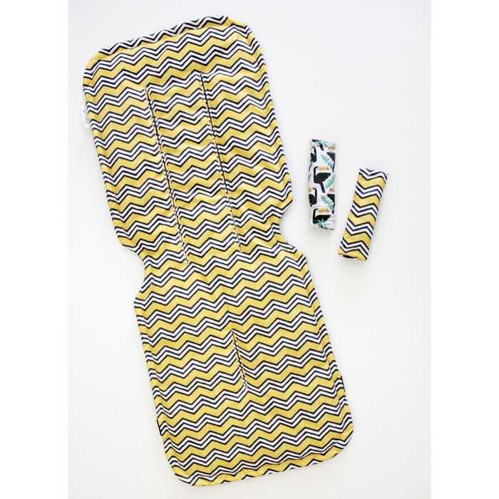 Матрасик в коляску "Туканы", размер 34х84 см, сатин