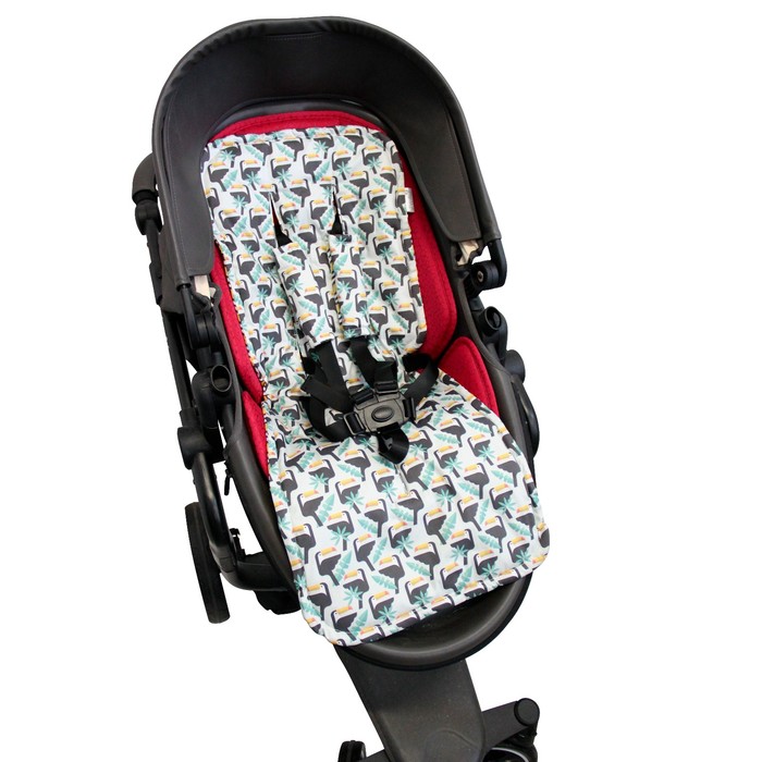 Матрасик в коляску "Туканы", размер 34х84 см, сатин