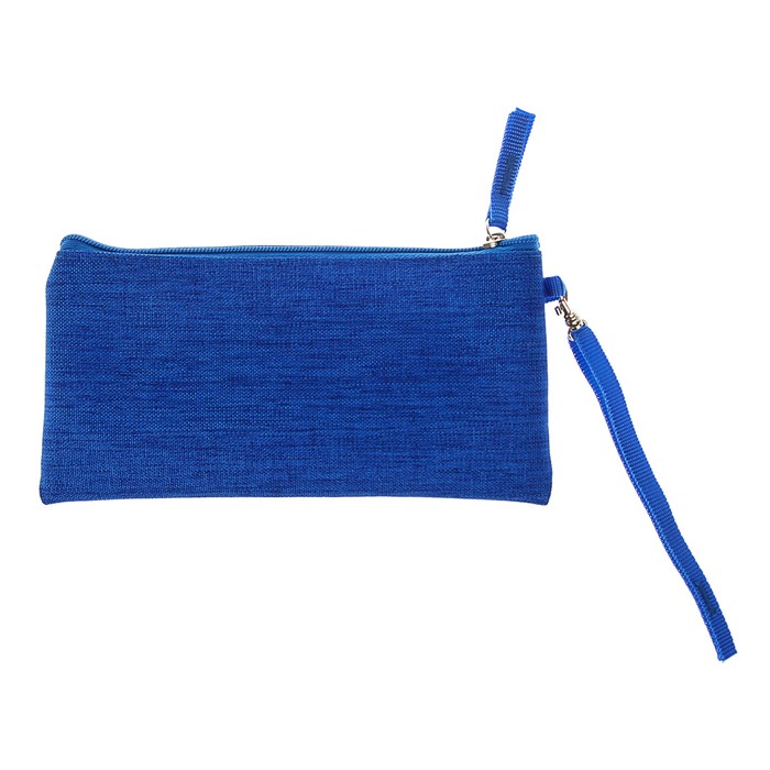 Пенал мягкий 1 отд. плоский 120*220 ПМП 19-41 Синий, ручка на карабине