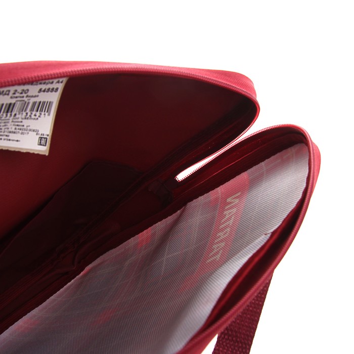 Папка с ручками текстиль А4 45мм 350*265 ПМД 2-20 "Клетка бордо" (ручка-тесьма)