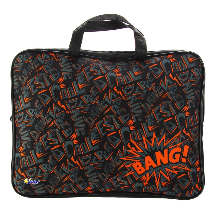 Папка с ручками текстиль А4 45мм 350*265 ПМД 2-20 "Яркий микс оранжевый" (ручка-тесьма)