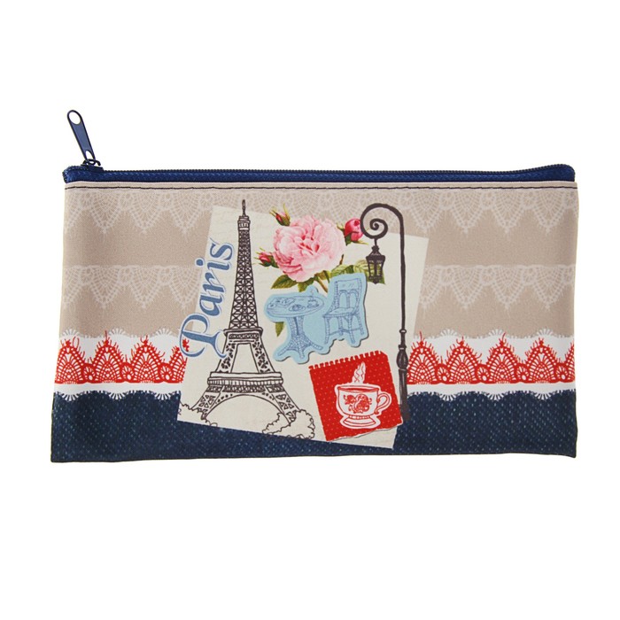 Пенал мягкий 1 отд. плоский 105*195 ПМП 01-20 дев I love Paris