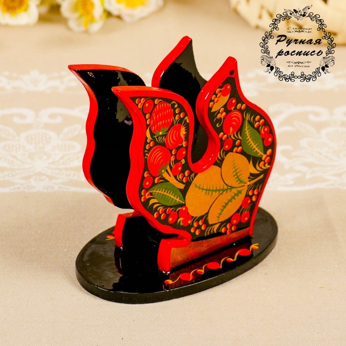 Салфетница "Голубь", хохлома