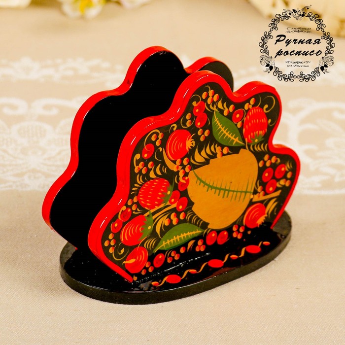 Салфетница "Ракушка", хохлома