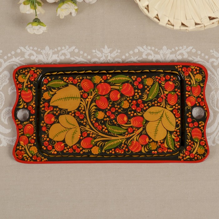 Сухарница "Прямоугольная", хохлома